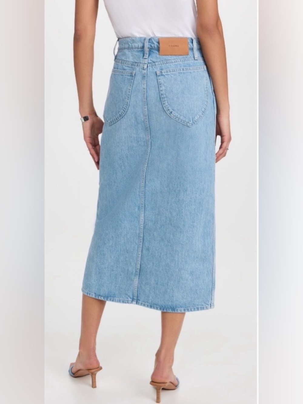 FRAME Le Italien Blue Denim Maxi Skirt - Picture 3 of 9